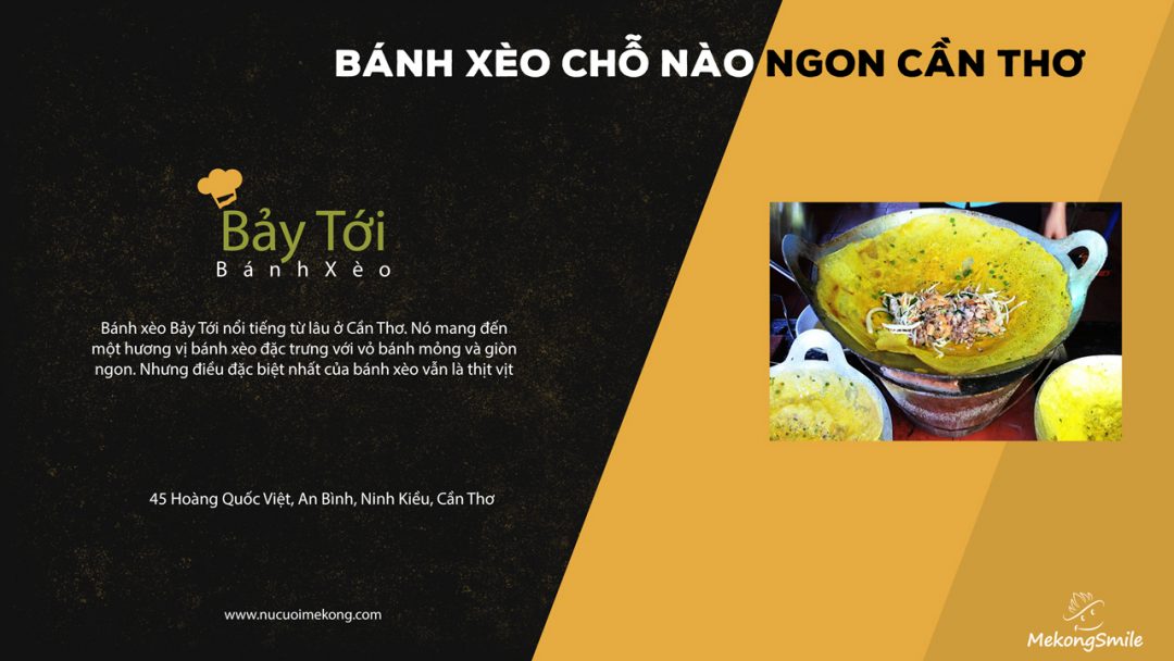 Bánh xèo Bảy Tới Cần Thơ - quán bánh xèo miền Tây rất ngon